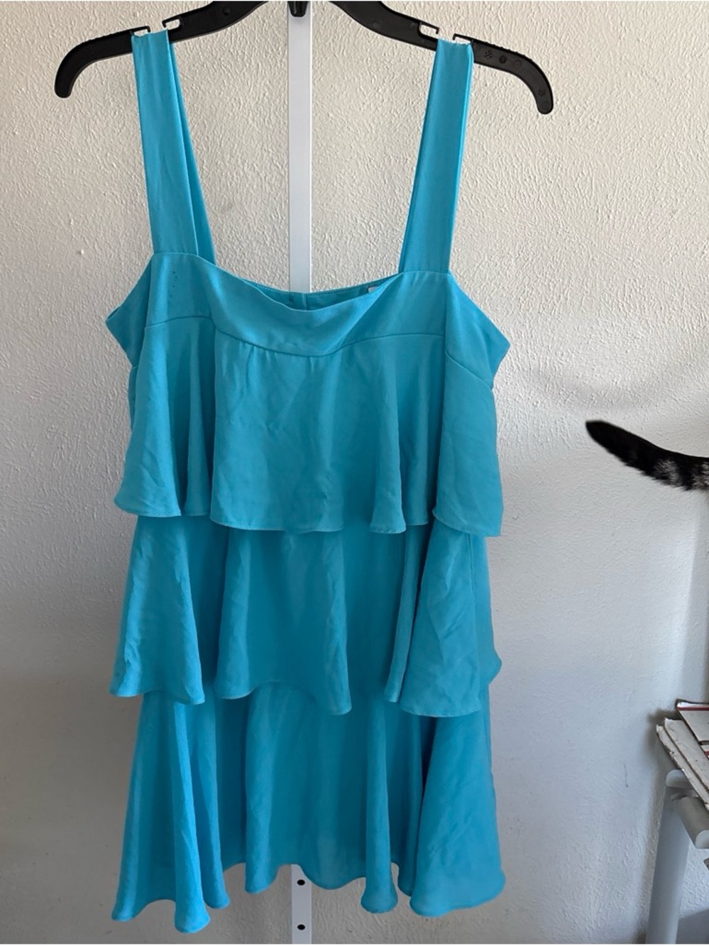 Adrienne Turquoise Tiered Mini Dress